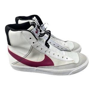 Nike Blazer Mid High Top White Burgundy Boys Size 6